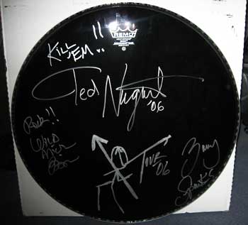 Ted Nugent 2006 bass drum head